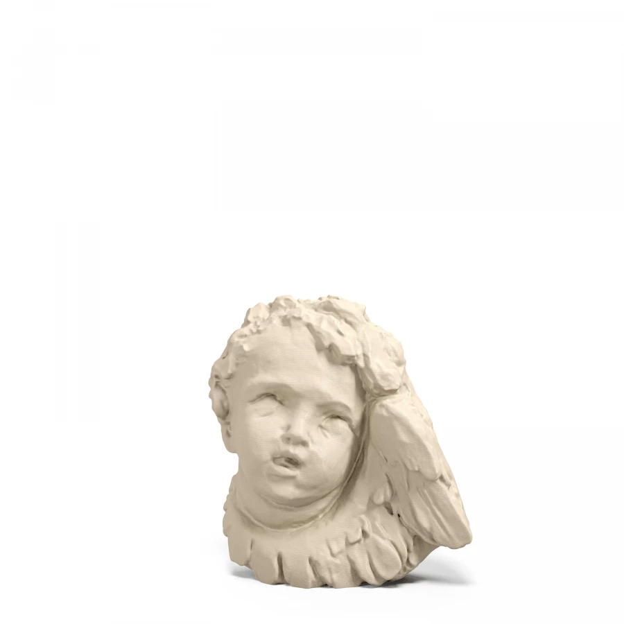 Winged Cherub Head in Light Ivory