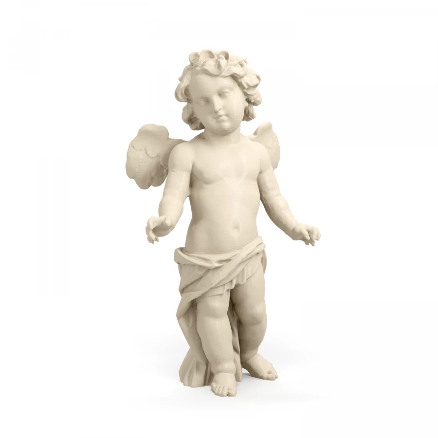 Baroque winged Putto in Light Ivory